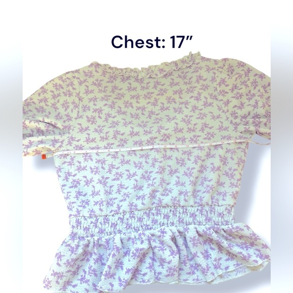 Mi Ami Francesca's - Women's Purple/White‎ Floral Top (M) EUC - Picture 5 of 9